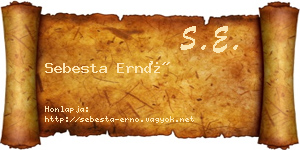 Sebesta Ernő névjegykártya